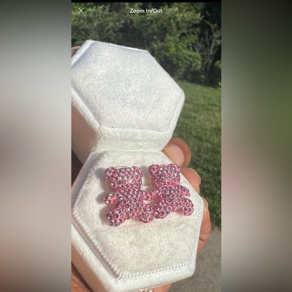 Swarovski Pink Bear Earrings - Picture 9 of 9